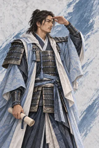 河田長親原創武將插畫